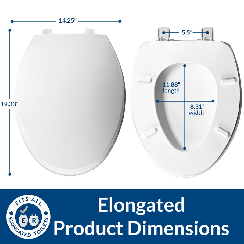 BEMIS 7600T Commercial Heavy Duty Closed Front Toilet Seat with Cover, Industrial Seat with Secure Installation, Elongated, White - Image 3